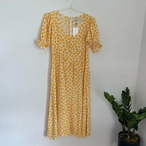 FAITHFULL THE BRAND Linnie Midi Boho Cottagecore Floral Dress Size 6 NWT